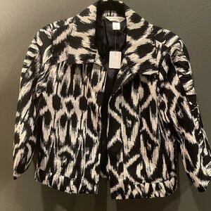 Christopher & Banks Black/Navy and White Patterned Blazer